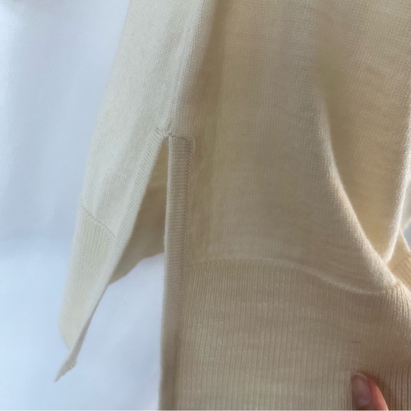 Elbow Patch Sweater Women's Victorian Romantic Long Cream Button-Up Cardigan M - Picture 8 of 12